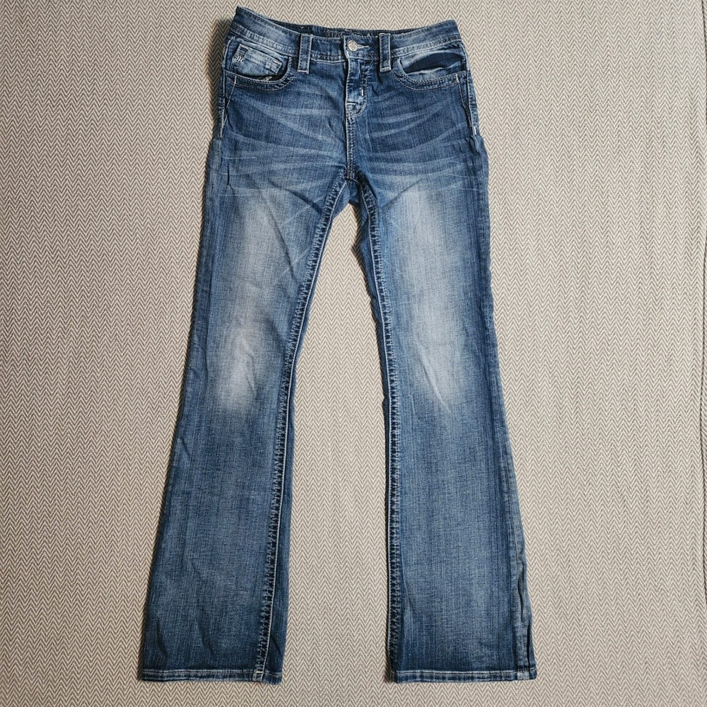 Miss Me Girls Bootcut Jeans Medium Wash Embroidered Sequin KE8995B Size 16